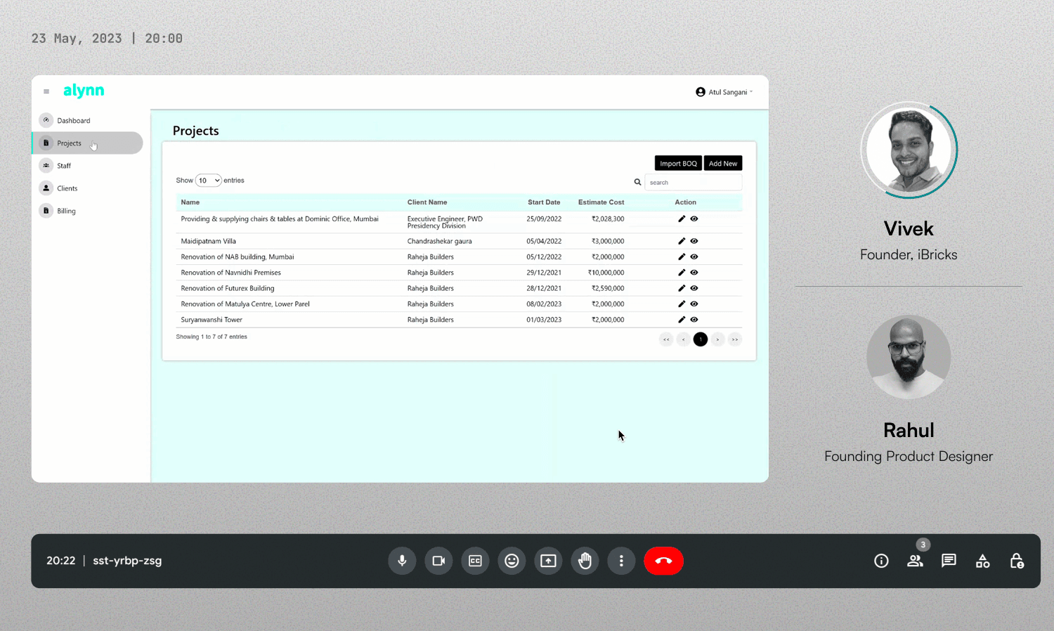 First call notes with the founder