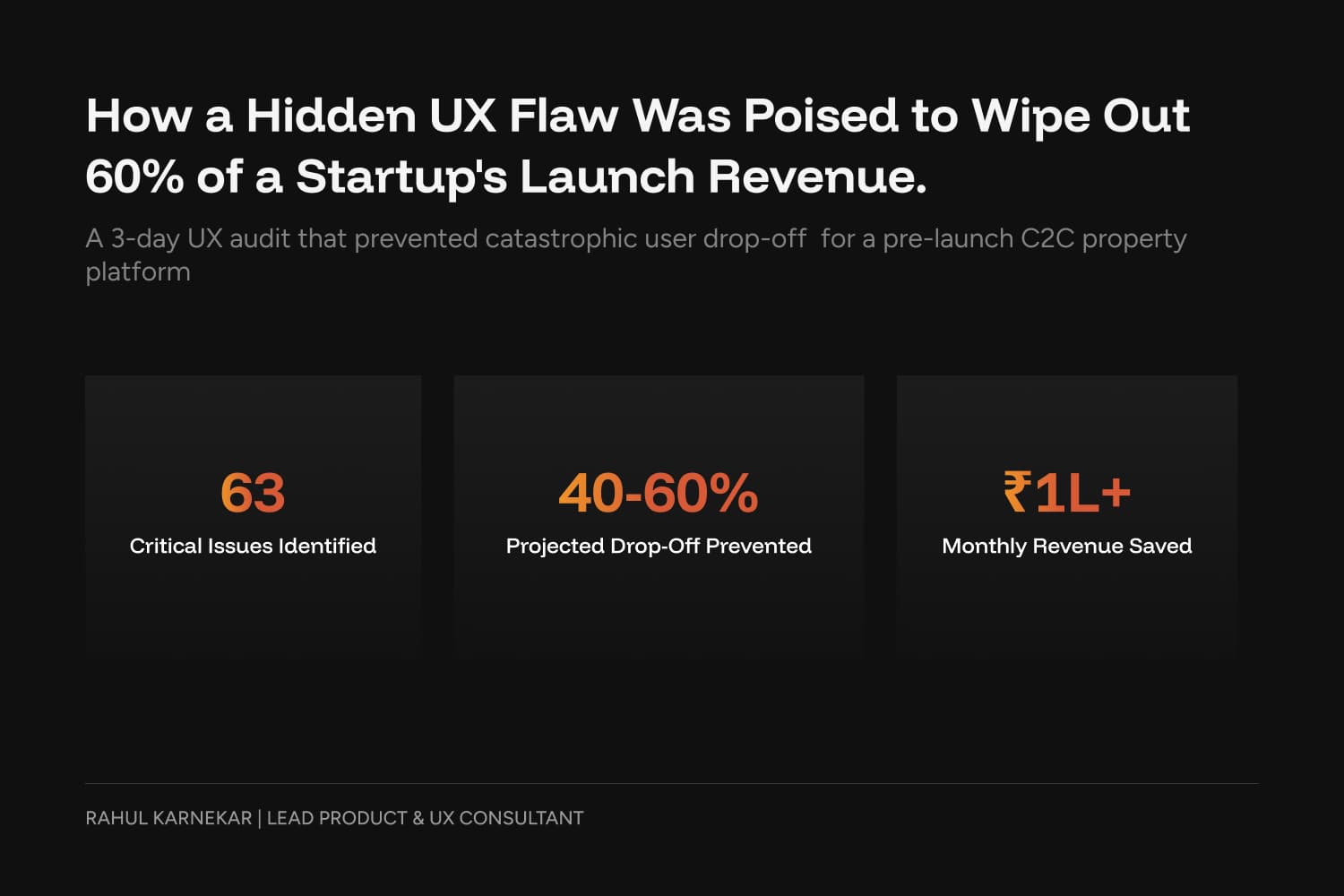 How a Hidden UX Flaw Was Poised to Wipe Out 60% of a Startup's Launch Revenue